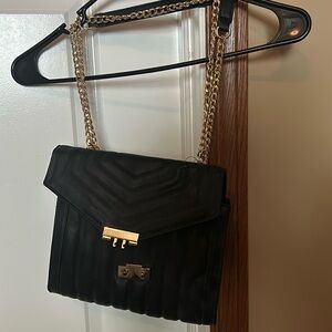 Forever 21 black purse gold chain